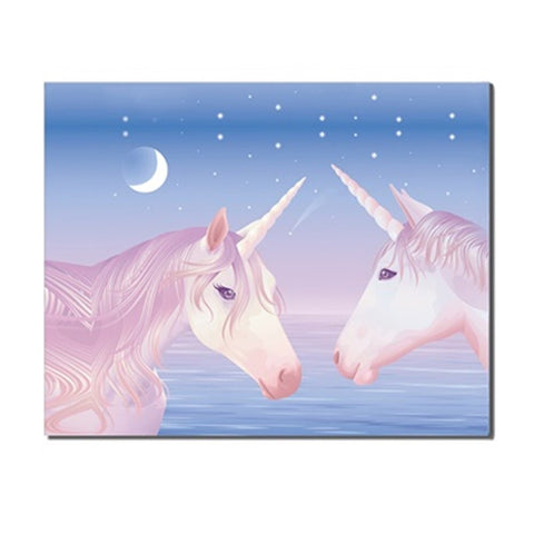 Poster  duo de licorne sous la lune