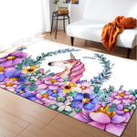 Tapis licorne couronne de fleur