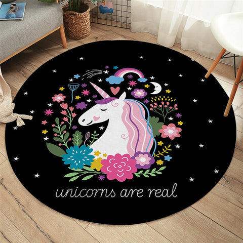 tapis rond unicorn are real