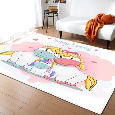 Tapis licorne sous les lauriers