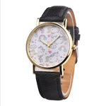 Montre avec motifs de licorne kawaii blanc