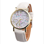 Montre avec motifs de licorne kawaii blanc