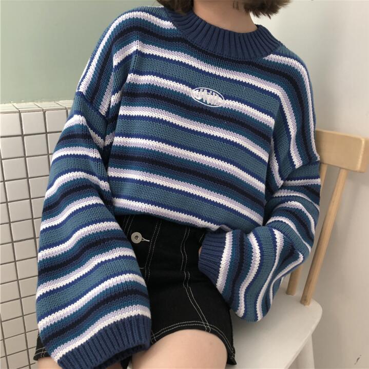 Pull marin rayé bleu et blanc