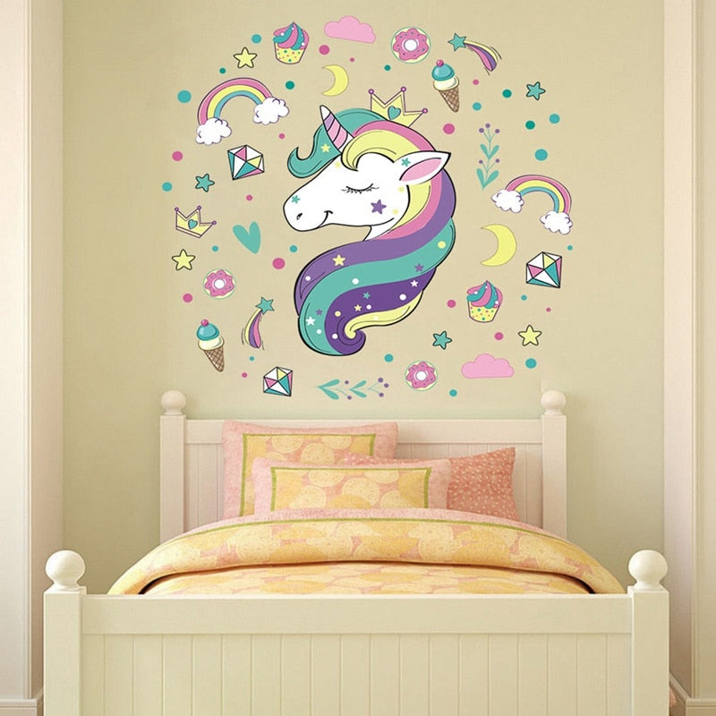 stickers tête de licorne