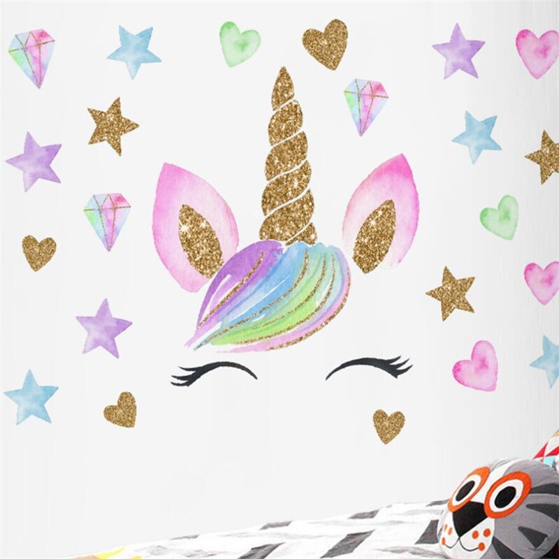 Stickers mural licorne