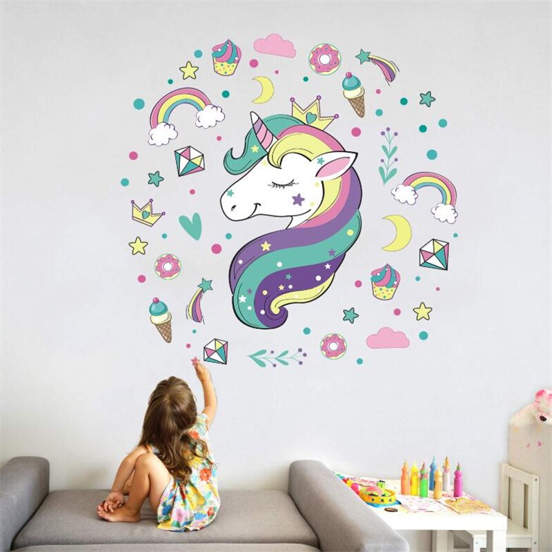 Stickers mural licorne