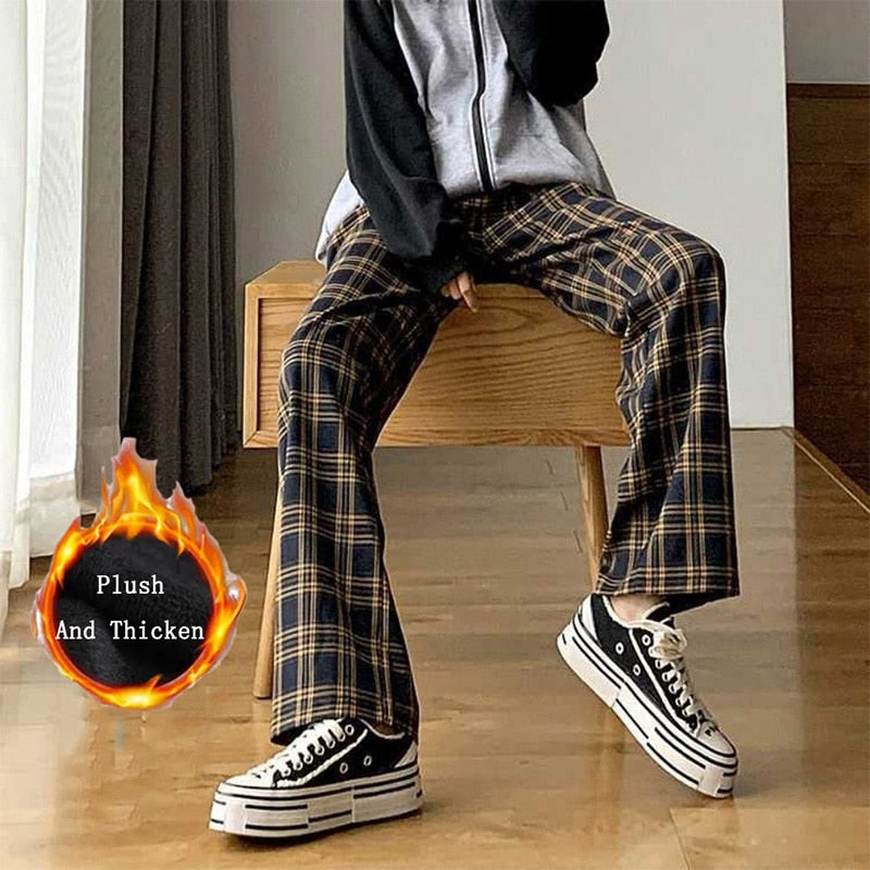 Pantalon à carreaux coréen