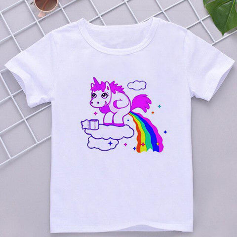 t-shirt licorne  aux toillettes