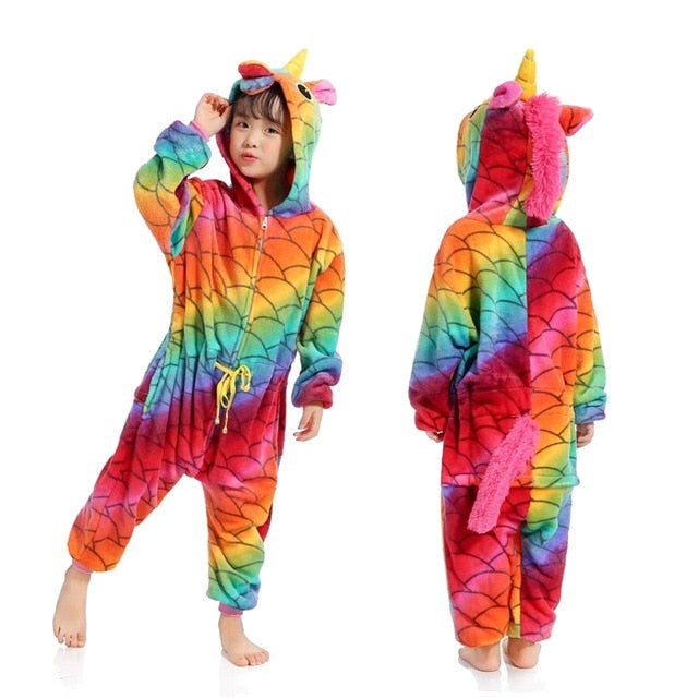 Kigurumi Onesie Kids Unicorn Pajamas For Children Animal Cartoon Blanket Sleepers Baby Costume Winter Boy Girl Licorne Jumspuit