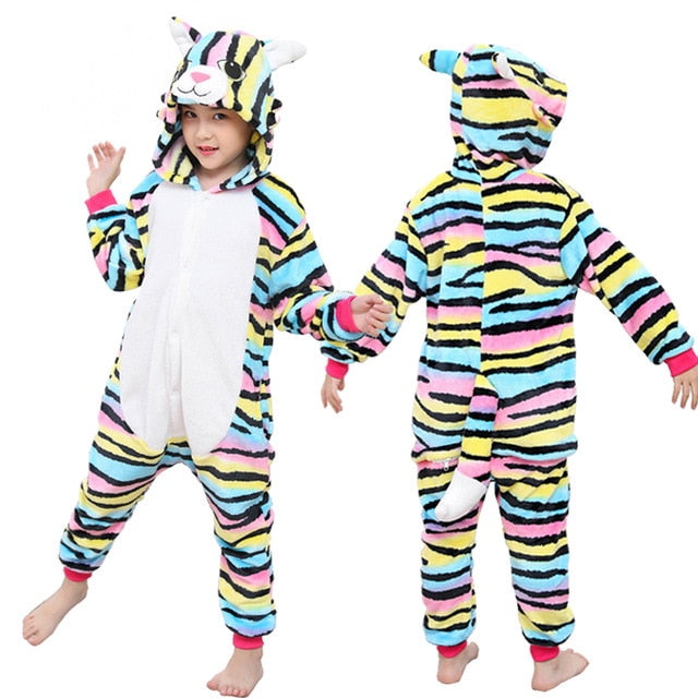 Kigurumi Onesie Kids Unicorn Pajamas For Children Animal Cartoon Blanket Sleepers Baby Costume Winter Boy Girl Licorne Jumspuit