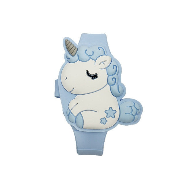 Montre licorne LED en silicone pour enfants