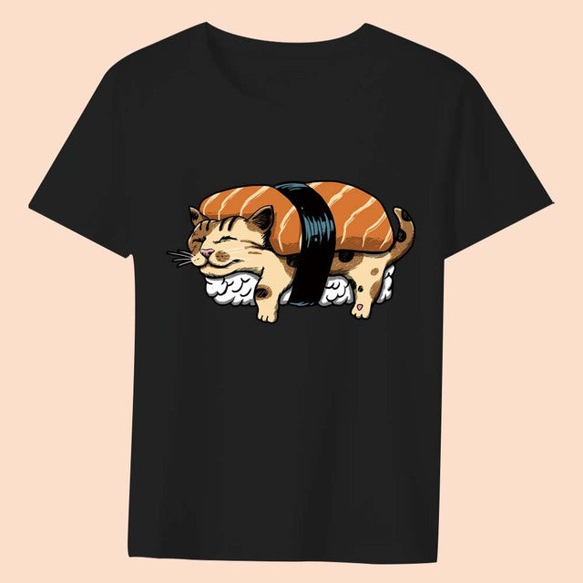 t shirt chat kawaii