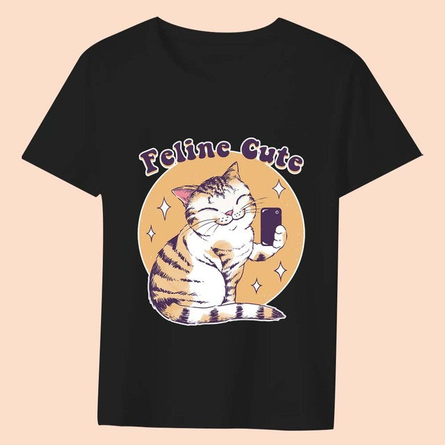 t shirt chat kawaii