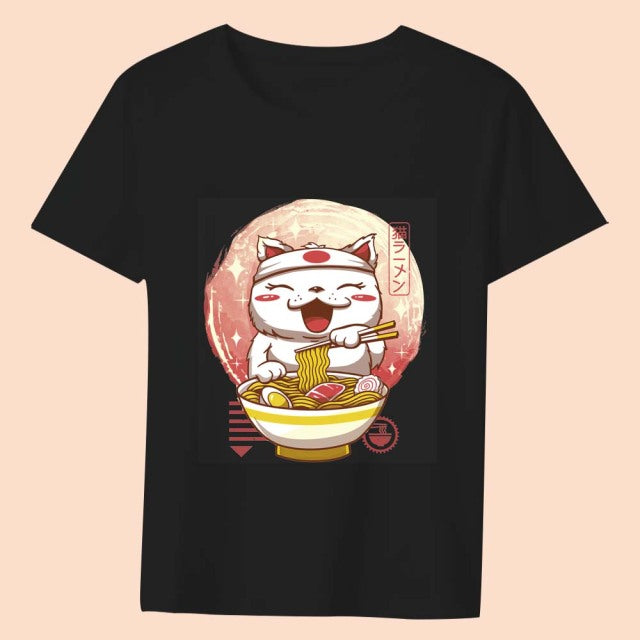 t shirt chat kawaii